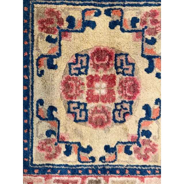 Textile Mid-20th Century Chinese Art Deco Rug 2'0" X 2'2" For Sale - Image 7 of 8