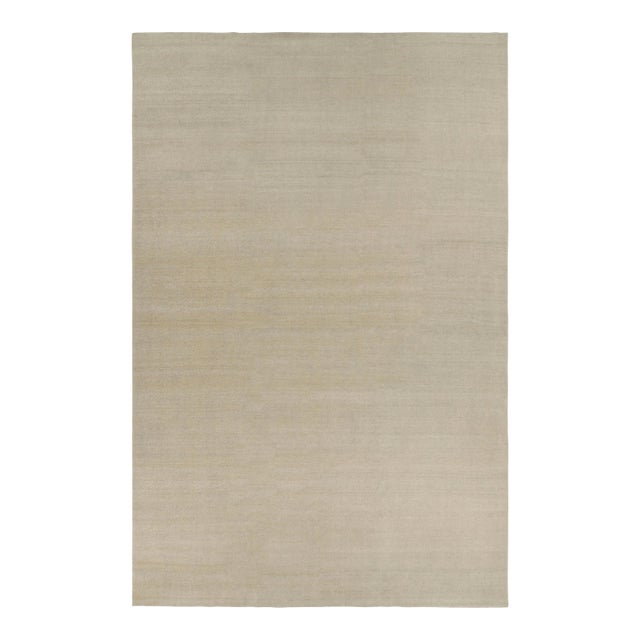 Rug & Kilim’s Oversized Contemporary Textural Solid Rug in Beige Tones For Sale