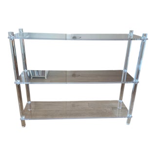 Vintage Mid Century Modern Lucite 3 Tiered Shelf For Sale