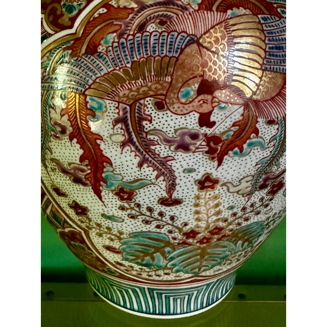 Japanese Kutani Porcelain Phoenix Vase | Meiji Period | Late 19th Century For Sale - Image 11 of 18