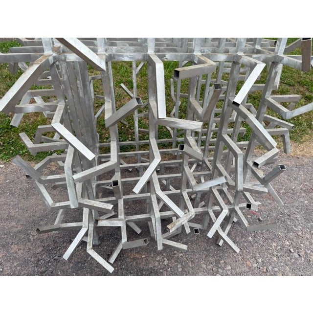 "Bristling"— Large Abstract Aluminum Sculpture, Herbert Simon 1975 For Sale - Image 10 of 12