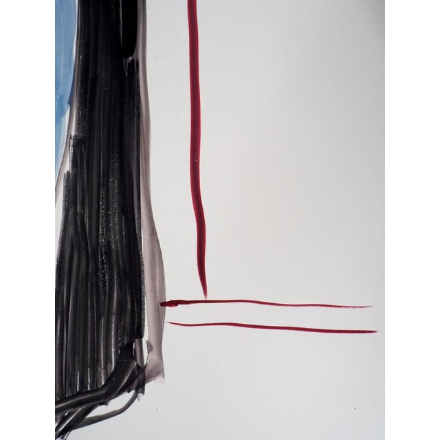 Jacques Soisson, Woman with a Black Veil, Acrylic on Paper For Sale - Image 5 of 6