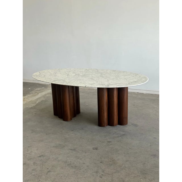 Modern 1980s Oval Dining Table With Sculptural Bases - 1 of 1 For Sale - Image 3 of 14