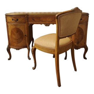 1930s French Provincial Desk and Chair For Sale