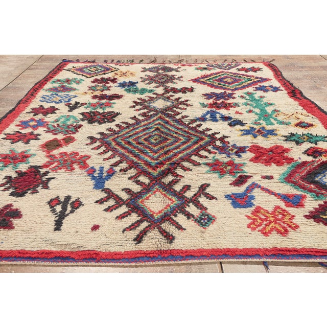 Vintage Azilal Boucherouite Moroccan Rug, 06'00 X 08'11 For Sale - Image 9 of 10