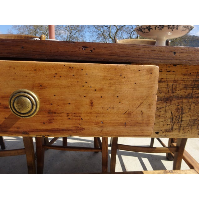 Antique Farm Oak Table, 1800s For Sale - Image 6 of 18