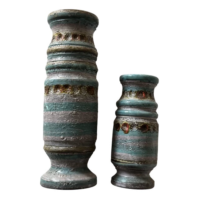 Vintage Vases by Aldo Londi for Bitossi, 1970, Set of 2 For Sale