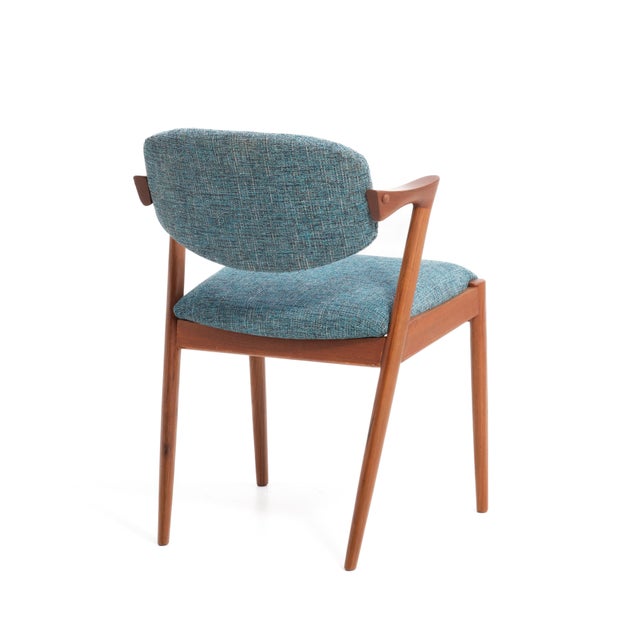 Kai Kristiansen Model 42 Dining Chairs Denmark 1960s Knoll Fabric a Set of 4 For Sale In Philadelphia - Image 6 of 13