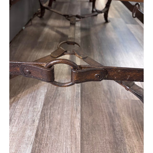 Late 20th Century Vintage Jacques Adnet for Hermès Style Equestrian Coffee Table For Sale - Image 5 of 8