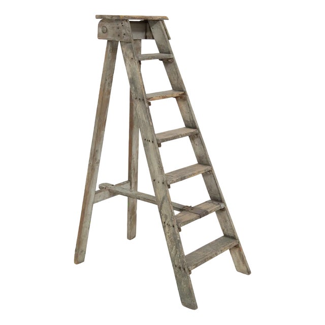 アンティーク雑貨 ladder Antique Library Ladder from the 20th Century, Mahogany