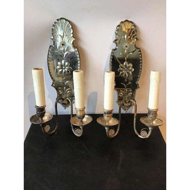 Art Deco 1920s Large Mirrored Sconces - A Pair For Sale - Image 3 of 11