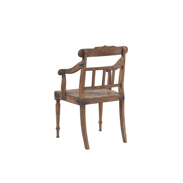 Farmhouse Vintage Anglo-Indian Teakwood Armchair For Sale - Image 3 of 3