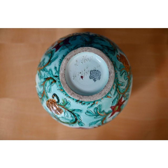 Ball Vase with Kitsch Marine Flora and Fauna Decor from Cerart Monaco, 1960s For Sale - Image 9 of 10