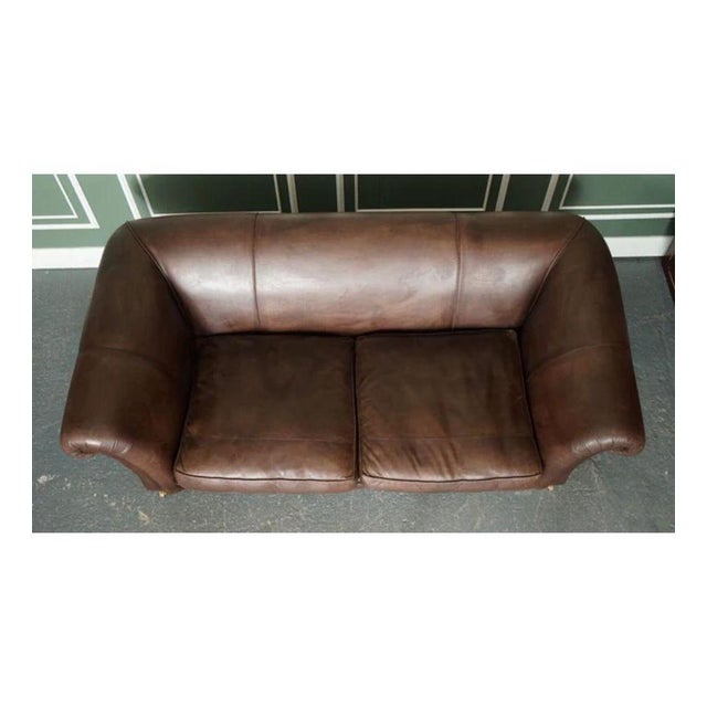 Large Brown Leather 2-to-3-Seater Sofa from Heritage For Sale - Image 5 of 12