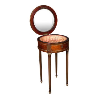 Antique Bijouterie Table, French Kingwood, Brass Glazed Vitrine, Victorian, 1870 For Sale