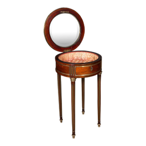 Antique Bijouterie Table, French Kingwood, Brass Glazed Vitrine, Victorian, 1870
