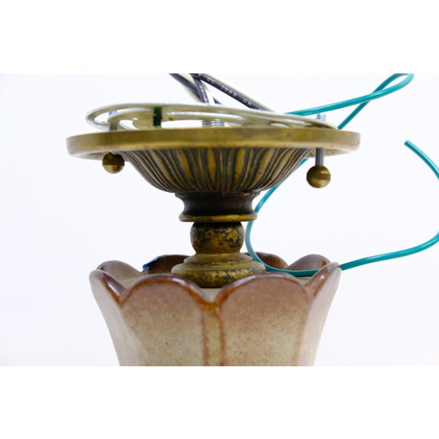 1960s "Fat Lava" Ceramic Drip Glaze Pendant Light For Sale - Image 4 of 9