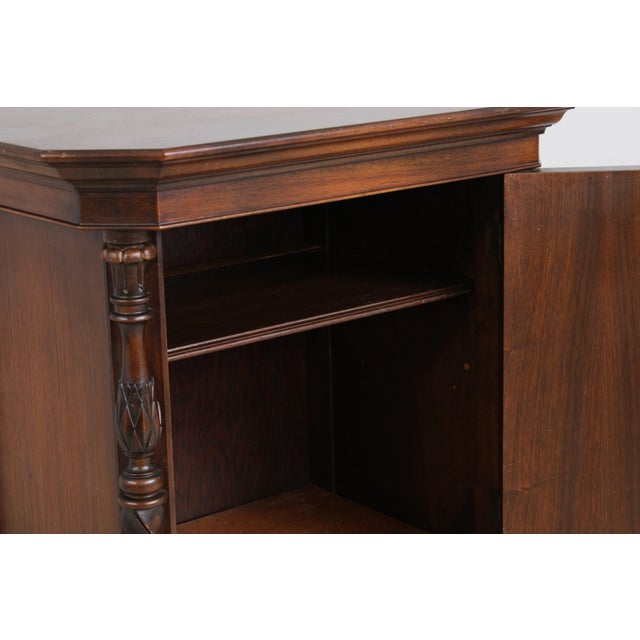 19th Century Antique Carved Walnut Baroque Style Liquor Cabinet For Sale - Image 5 of 14