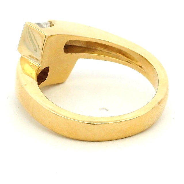 Metal Vintage 14k Gold Two Diamond Bypass Ring, 1.2 Carats Total, Size 9.5 For Sale - Image 7 of 12