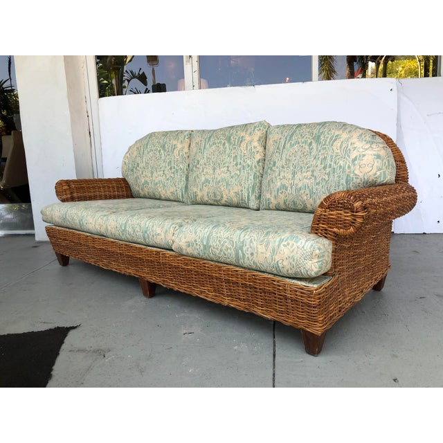 Vintage Woven Wicker Sofa by Walter Wicker Chairish