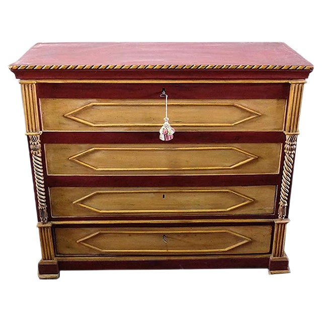 Antique Italian Lacquered Chestnut Dresser For Sale