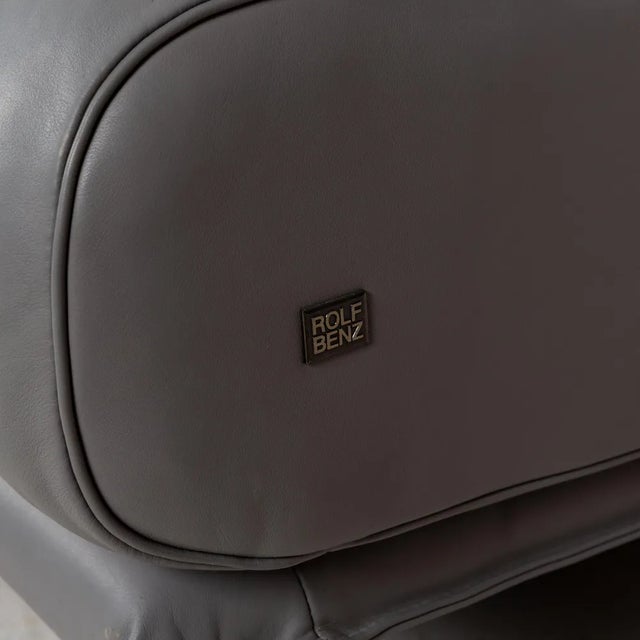 6500 Leather Three-Seater Gray Sofa from Rolf Benz For Sale - Image 6 of 10