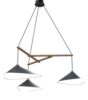 Emily Group of Three Chandelier Light in Anthracite Semi-Matte by Daniel Becker for Moss Objects