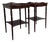 Pair of Vintage Hepplewhite Style Mahogany Side Tables With Pierced Galleries and Lower Shelves For Sale