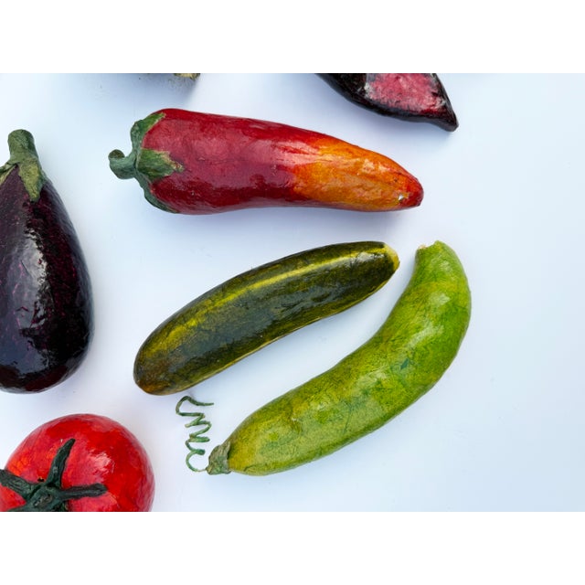 Vintage Handmade Papier-Mâché Garden Vegetables - Set of 9 For Sale - Image 4 of 5