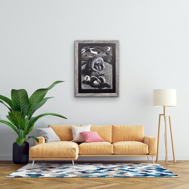 Julian Ruddock, The Thief, Pastel on Paper, 1980s, Pastel For Sale - Image 16 of 18