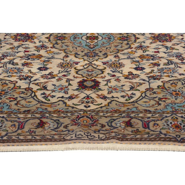 Vintage Persian Shadsar Kashan Rug - 03'11 X 05'09 For Sale - Image 4 of 9