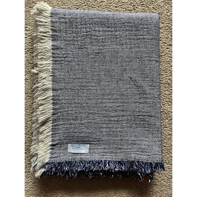 Cotton & Wool Throw Blanket-Kassatex For Sale - Image 9 of 9