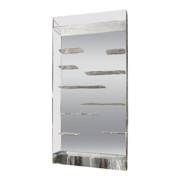 Les Prismatiques Free Floating Lucite Shelves Mirror Wall