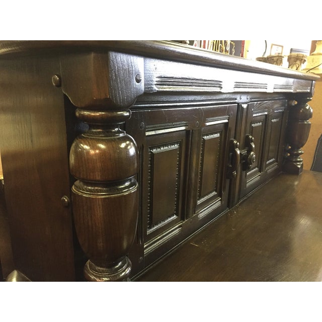 English Dark Oak Court Cupboard Chairish