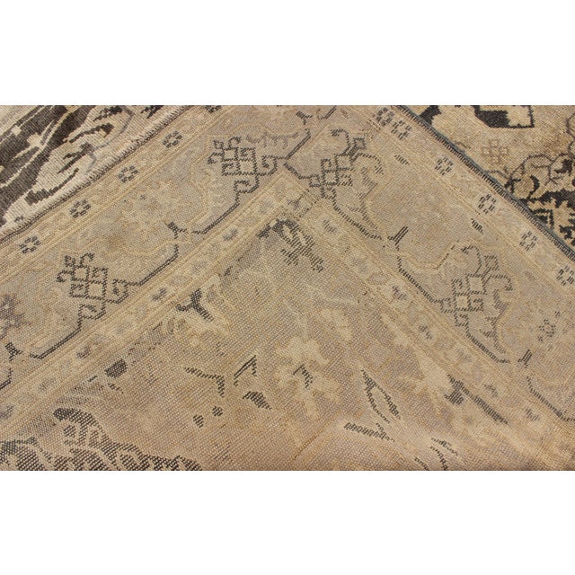 Taupe Turkish Antique Sevas Rug With Fine Weave in Gray Green and Taupe 6'6" X 8'9" For Sale - Image 8 of 8