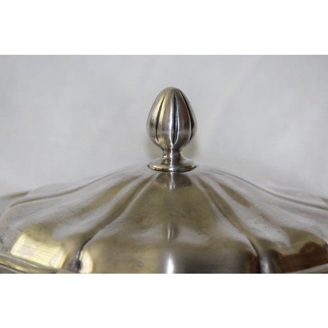 Metal Silver Serving Dish with Lid, 1920s For Sale - Image 7 of 16