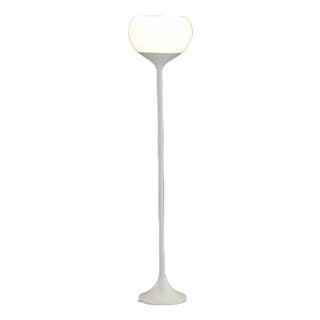 Vintage Floor Lamp with Acrylic Glass Shade For Sale