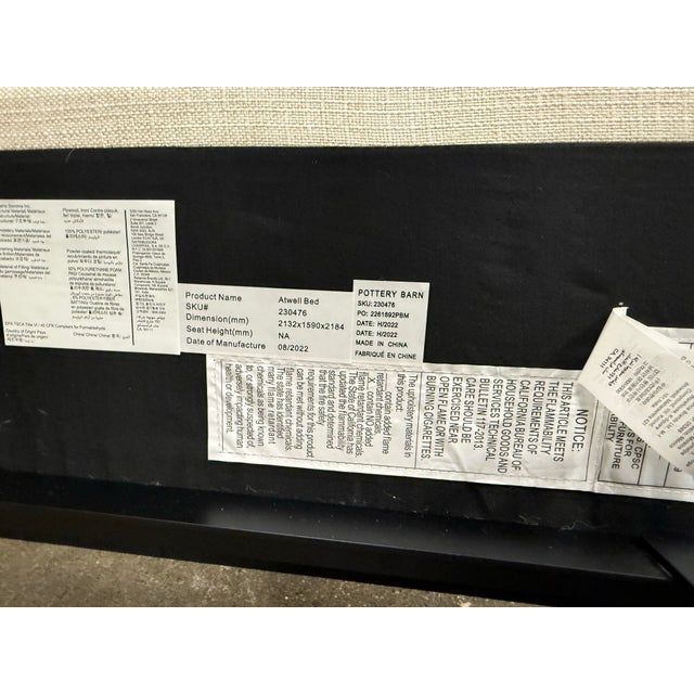 Cream Queen Size Pottery Barn Atwell Canopy Bed Frame For Sale - Image 8 of 12