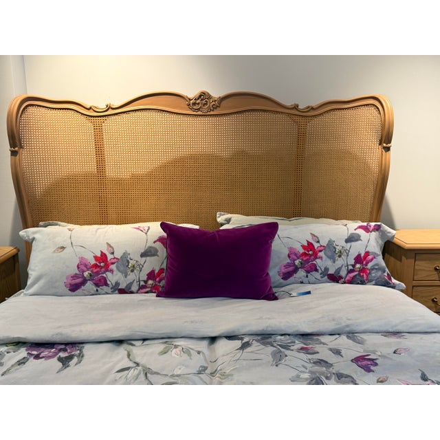 The Willow & Oak French Provincial Scalloped Cane Bed Frame King For Sale - Image 9 of 13