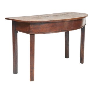 Antique George II Oak D-End Table For Sale