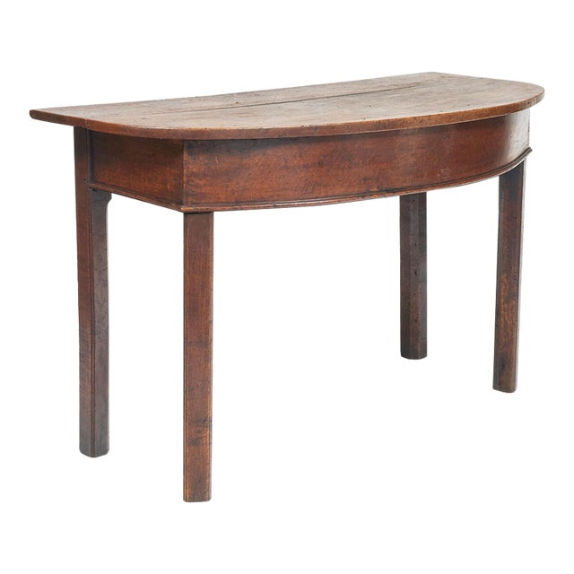 Antique George II Oak D-End Table For Sale