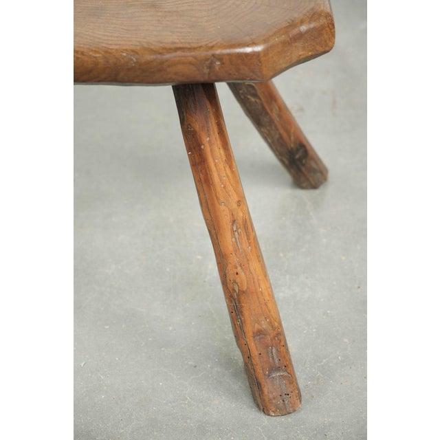 Antique English Farmhouse Stool, 1600s For Sale - Image 10 of 11