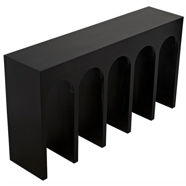 Noir Bridge Console, Hand Rubbed Black For Sale - Image 4 of 7