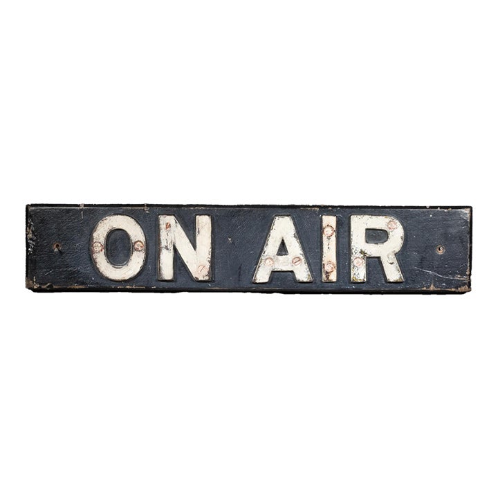 Vintage Radio Broadcasting on Air Sign c.1940 | Chairish