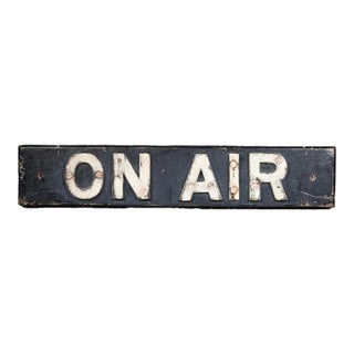 Vintage Radio Broadcasting on Air Sign c.1940 For Sale