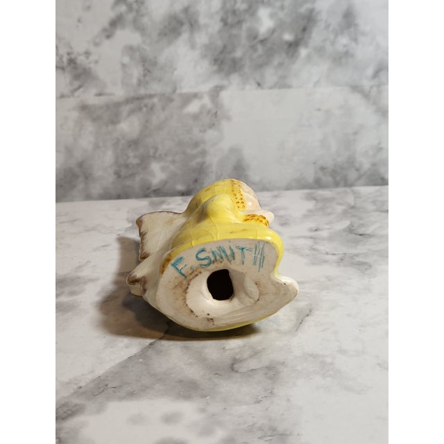 Yellow 1920s L E Smith Ceramic Angel Figurine For Sale - Image 8 of 12
