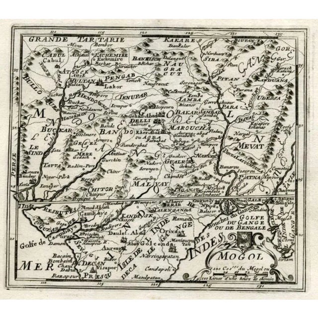 Antique map titled 'Mughal'. Map of Northern India and Pakistan ('Mogol'), showing Kabul, Delhi and surroundings. This map...