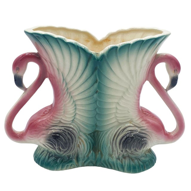 Mid-Century Ceramic Flamingo Figurine & Vase Set by Maddux & Leftons- 3 Pieces For Sale - Image 15 of 18