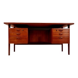 Vintage Danish Teak Desk by Kai Kristiansen for FM Møbler, Denmark, 1960s For Sale