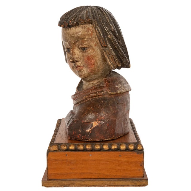 Renaissance Antique 16thC Catholic German Renaissance Carved Bust Stephan Rottaler Landshut 1500 For Sale - Image 3 of 18